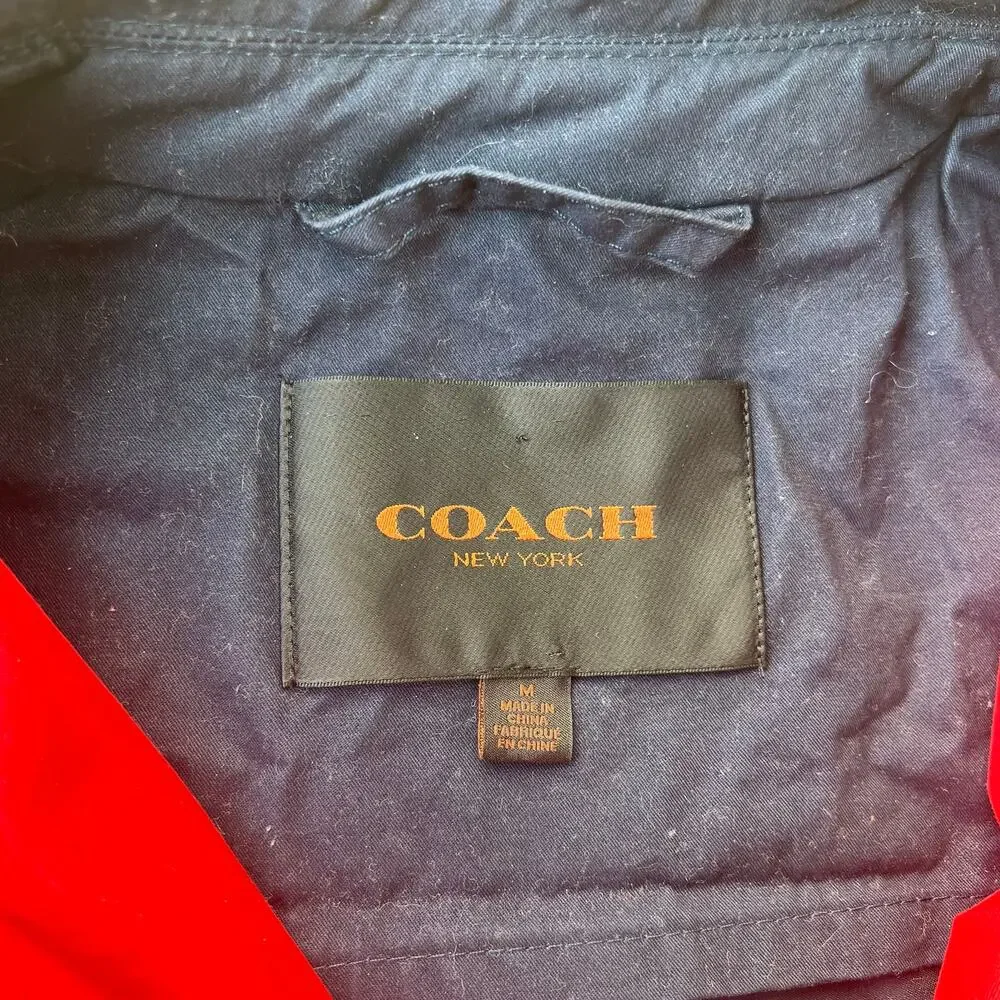 Coach 100% Cotton Colorblock Hooded Jacket Coat Sz M As-is